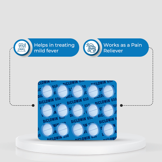 Best Body Pain killer Tablet - DICLOWIN 650 Tablet
